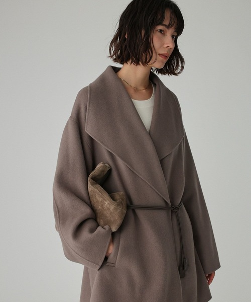 BABYLONE（バビロン） ピーコート pコート ベルト付きリバーショート