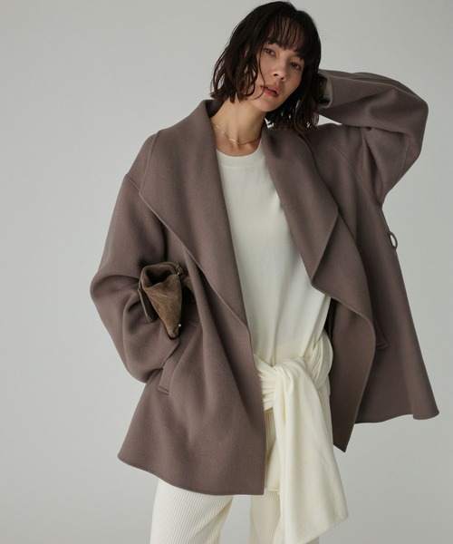 BABYLONE（バビロン） ピーコート pコート ベルト付きリバーショート