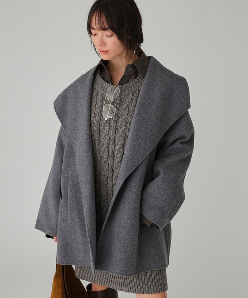 BABYLONE（バビロン） ピーコート pコート ベルト付きリバーショート