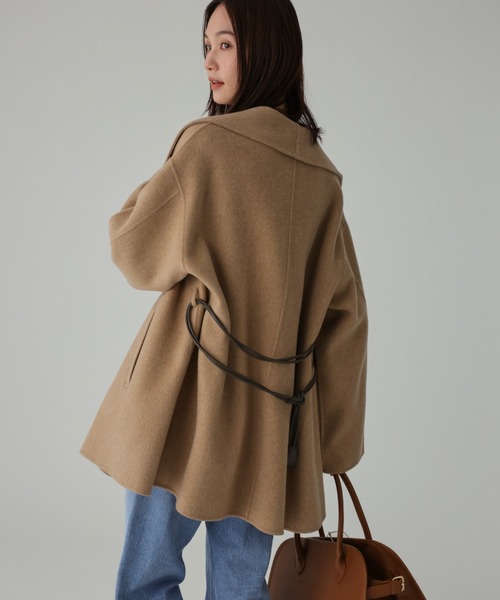 BABYLONE（バビロン） ピーコート pコート ベルト付きリバーショート