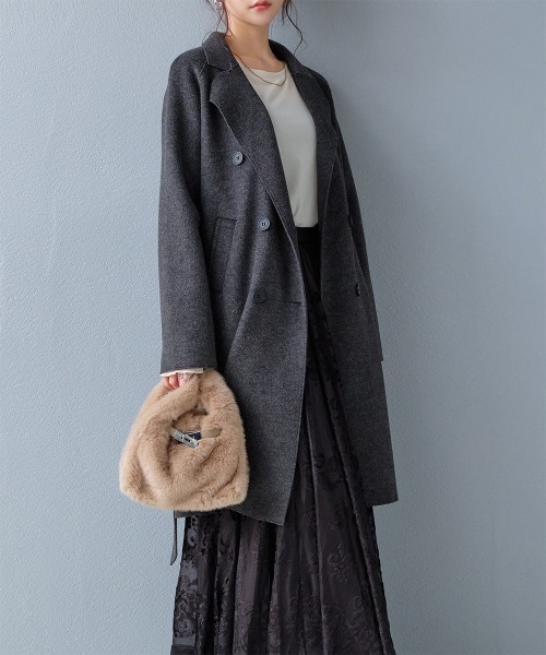 コート チェスターコート ソフトメルトンチェスターコート レディース