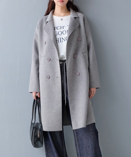 コート チェスターコート ソフトメルトンチェスターコート レディース