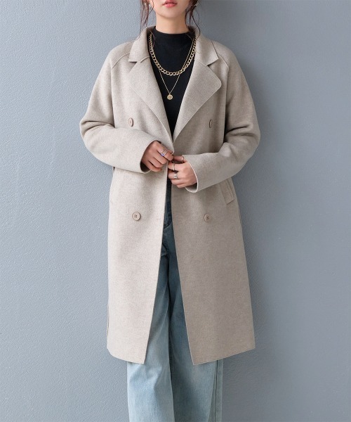 コート チェスターコート ソフトメルトンチェスターコート レディース