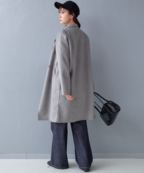 コート チェスターコート ソフトメルトンチェスターコート レディース