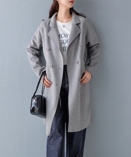 コート チェスターコート ソフトメルトンチェスターコート レディース