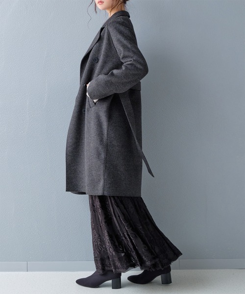 コート チェスターコート ソフトメルトンチェスターコート レディース