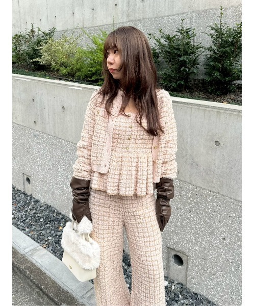 LILY BROWN（リリーブラウン） カーディガン ツイードニット