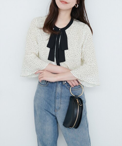 「natural couture」 7分袖ブラウス FREE オフホワイト レディース_画像3