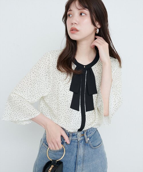 「natural couture」 7分袖ブラウス FREE オフホワイト レディース_画像5