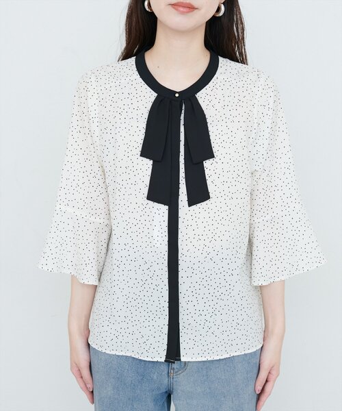 「natural couture」 7分袖ブラウス FREE オフホワイト レディース_画像7