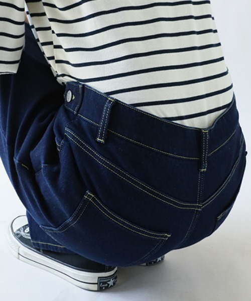 「COCOMOMO」 デニムパンツ L ダークブルー レディース_画像9