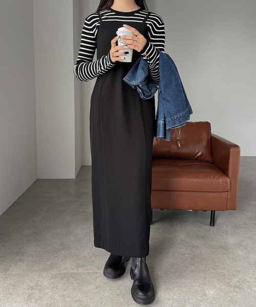 「andme」 「alma design」長袖ニット L ブラック レディース_画像5