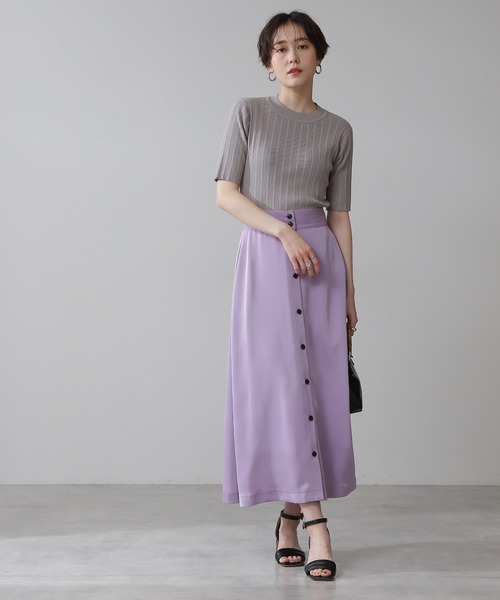 「N.(N. Natural Beauty Basic)」 半袖ニット MEDIUM ネイビー レディース_画像4