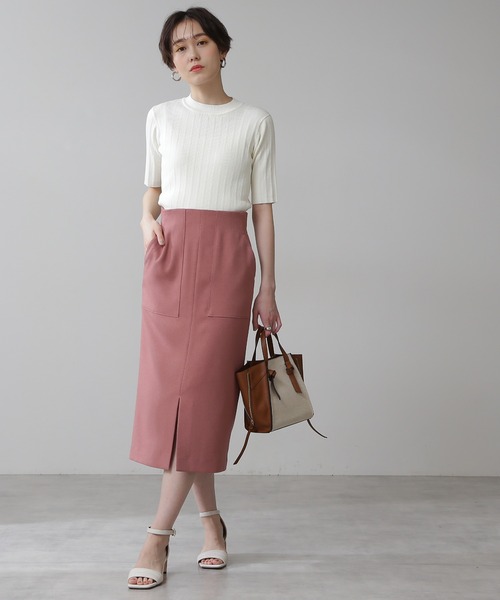 「N.(N. Natural Beauty Basic)」 半袖ニット MEDIUM ネイビー レディース_画像5