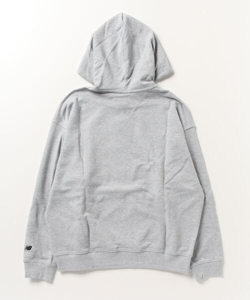 「New Balance」 プルオーバーパーカー LARGE ライトグレー レディース_画像2