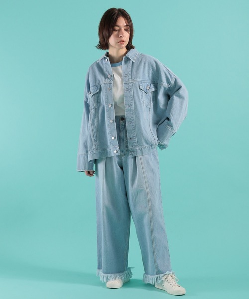 niko and…（ニコアンド） デニムジャケット MEDIUM ライトブルー