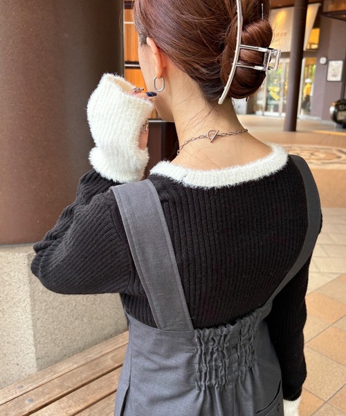 「ISOOK」 長袖ニット FREE チャコールグレー レディース_画像2