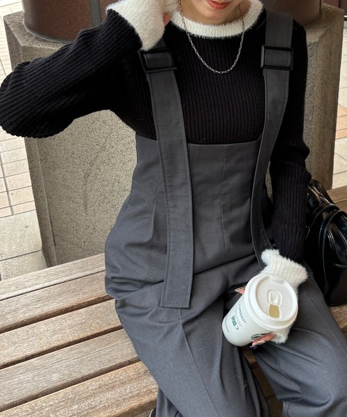 「ISOOK」 長袖ニット FREE チャコールグレー レディース_画像5