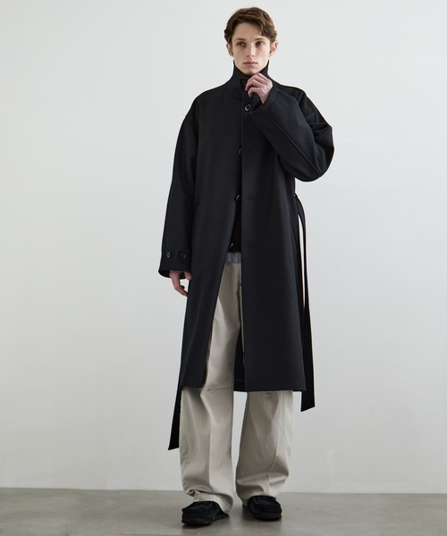 CONZ トレンチコート コート S140 メルトンオーバーサイズスタンド