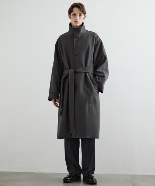 CONZ トレンチコート コート S140 メルトンオーバーサイズスタンド