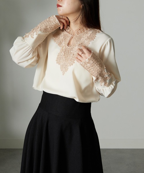 「RANAN」 長袖チュニック L ネイビー レディース_画像5