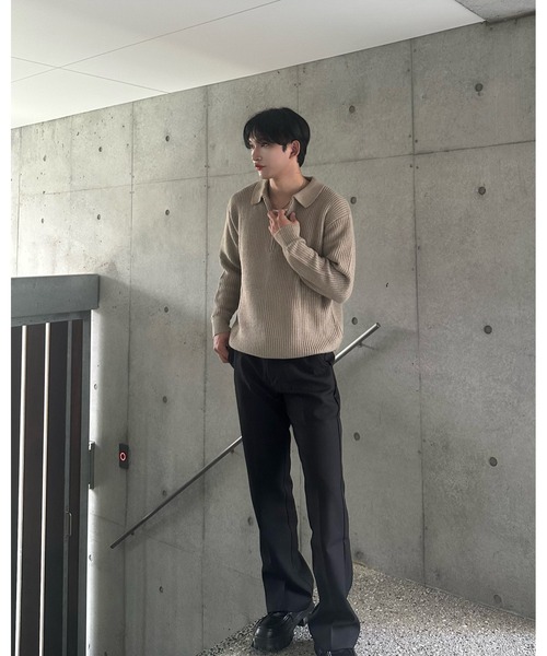Otte」 長袖ニット MEDIUM ダークグレー メンズ クルーネック長袖 