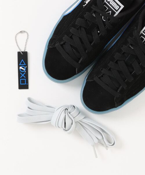 「PUMA」 ローカットスニーカー 24.5cm ブラック×ピンク メンズ_画像4