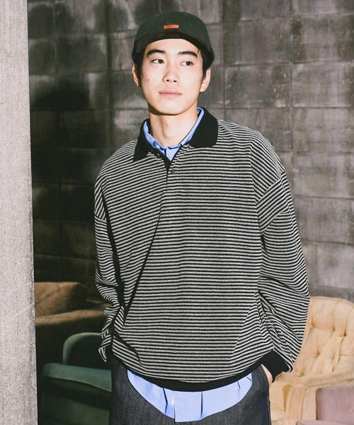 niko and…（ニコアンド） ポロシャツ 裏毛ボーダーポロ メンズ