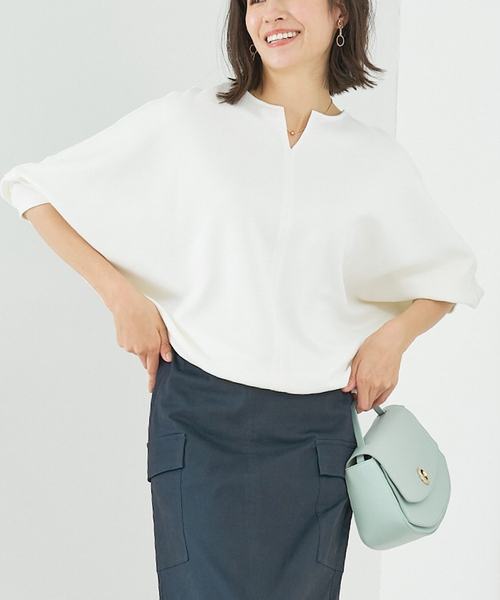 「abahouse mavie」 長袖カットソー フリー セージグリーン レディース_画像5