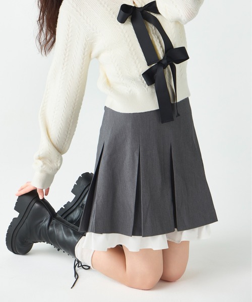 定価39,600円　プリーツヘム２ｗａｙスカート Heather（ヘザー） スカート 2WAYプリーツミディスカート 652153