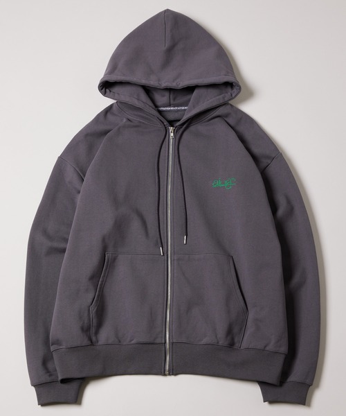 「AIVER」 ジップアップパーカー LARGE グレー メンズ_画像5