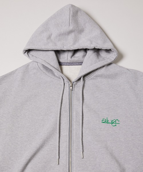 「AIVER」 ジップアップパーカー LARGE グレー メンズ_画像8