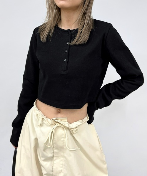 「WHO'S WHO gallery」 長袖カットソー FREE ブラック レディース_画像4