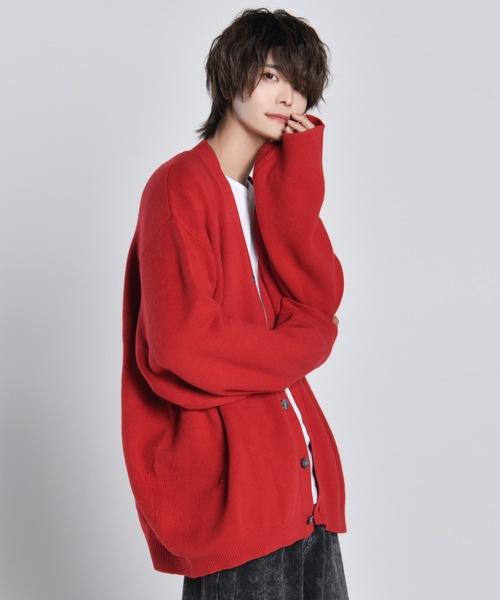 ADRER（アドラー） ニットカーディガン MEDIUM レッド メンズ