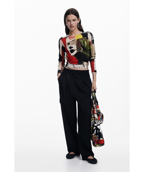 「Desigual」 長袖ニット L ベージュ レディース_画像4
