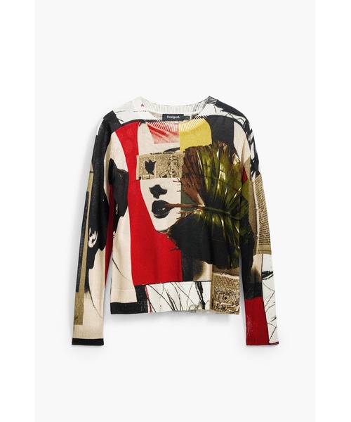 「Desigual」 長袖ニット L ベージュ レディース_画像6