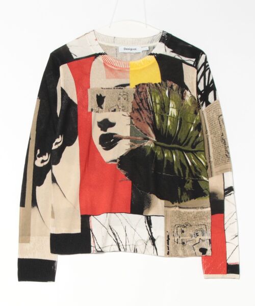 「Desigual」 長袖ニット L ベージュ レディース_画像7