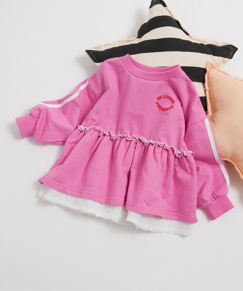 BREEZE（ブリーズ） トレーナー 袖ラインチュニック_ジュニア対応