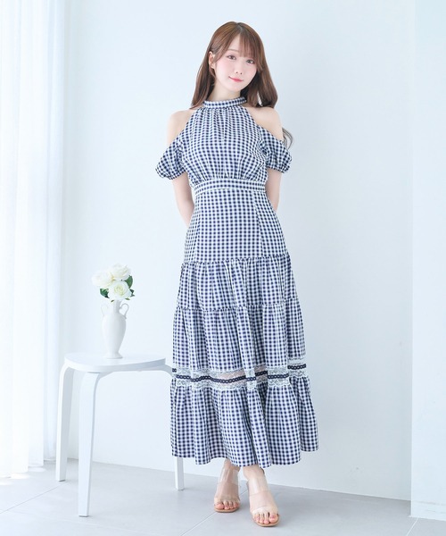 Rose Muse（ロゼミューズ） スカート Lace point gingham tiered
