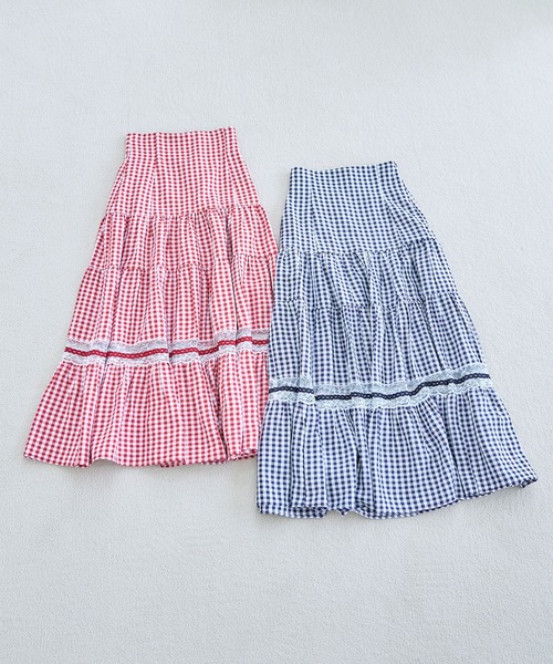 Rose Muse（ロゼミューズ） スカート Lace point gingham tiered