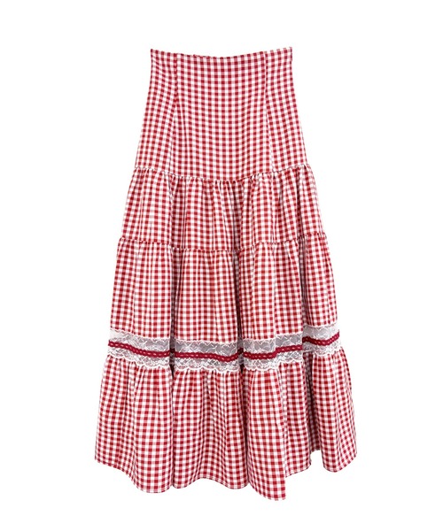 Rose Muse（ロゼミューズ） スカート Lace point gingham tiered