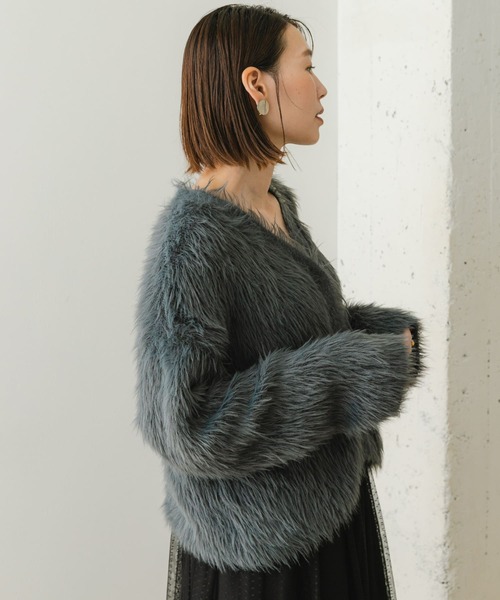 「F by ROSSO」 ニットカーディガン FREE ベージュ レディース_画像3