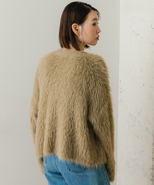 「F by ROSSO」 ニットカーディガン FREE ベージュ レディース_画像5