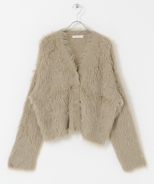 「F by ROSSO」 ニットカーディガン FREE ベージュ レディース_画像9