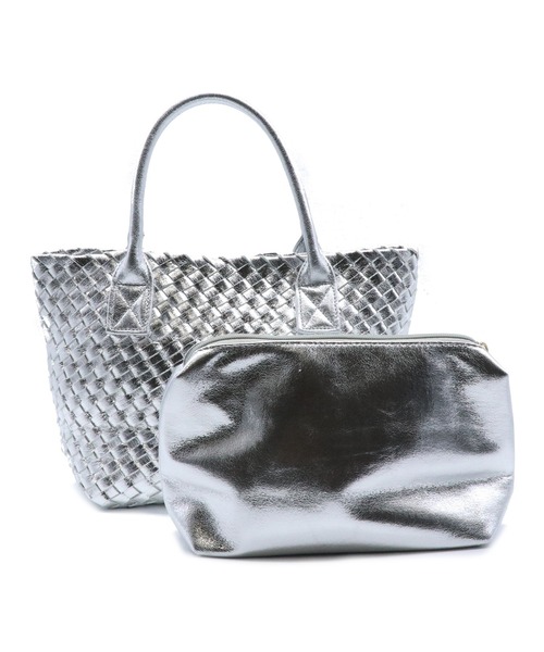 「GUSCIO」 ハンドバッグ FREE シルバー レディース_画像5