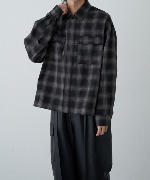 「COLONY 2139」 長袖シャツ MEDIUM チャコールグレー メンズ_画像2