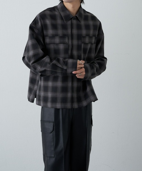 「COLONY 2139」 長袖シャツ MEDIUM チャコールグレー メンズ_画像3