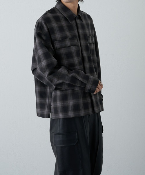 「COLONY 2139」 長袖シャツ MEDIUM チャコールグレー メンズ_画像4