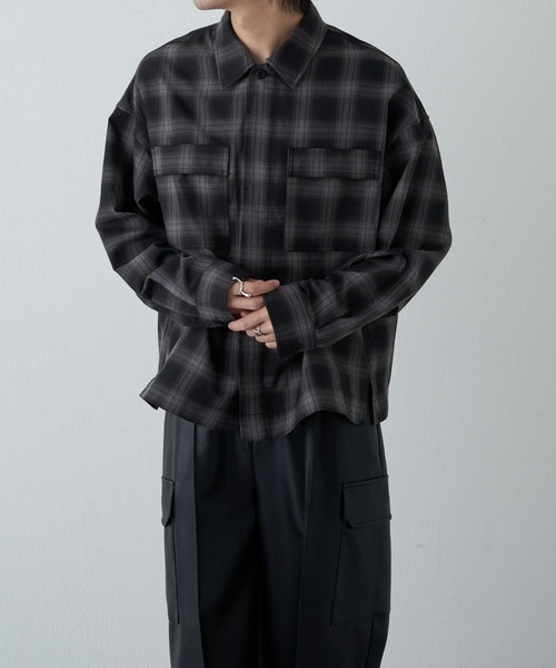 「COLONY 2139」 長袖シャツ MEDIUM チャコールグレー メンズ_画像5