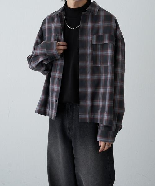 「COLONY 2139」 長袖シャツ MEDIUM チャコールグレー メンズ_画像6